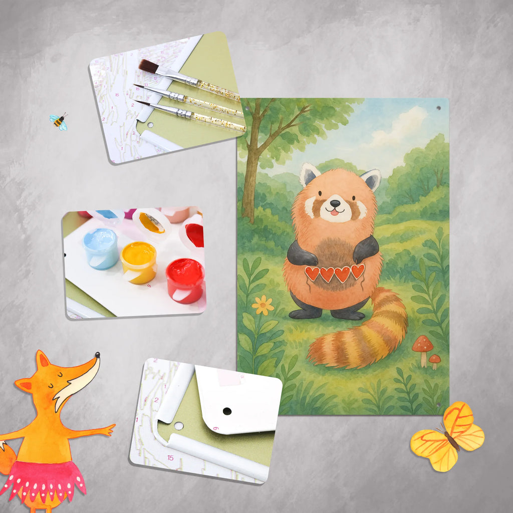 Malen nach Zahlen Metallschild Roter Panda Design Kreativität, Baseln, Malen nach Zahlen, Kunstwerk, DIY, Ausmalbild, Malen, Bastelidee, Künstler, Tiermotive, Gute Laune, lustige Sprüche, Tiere, Panda, Liebe, Herz, Liebling, Lieblingsmensch, Rot