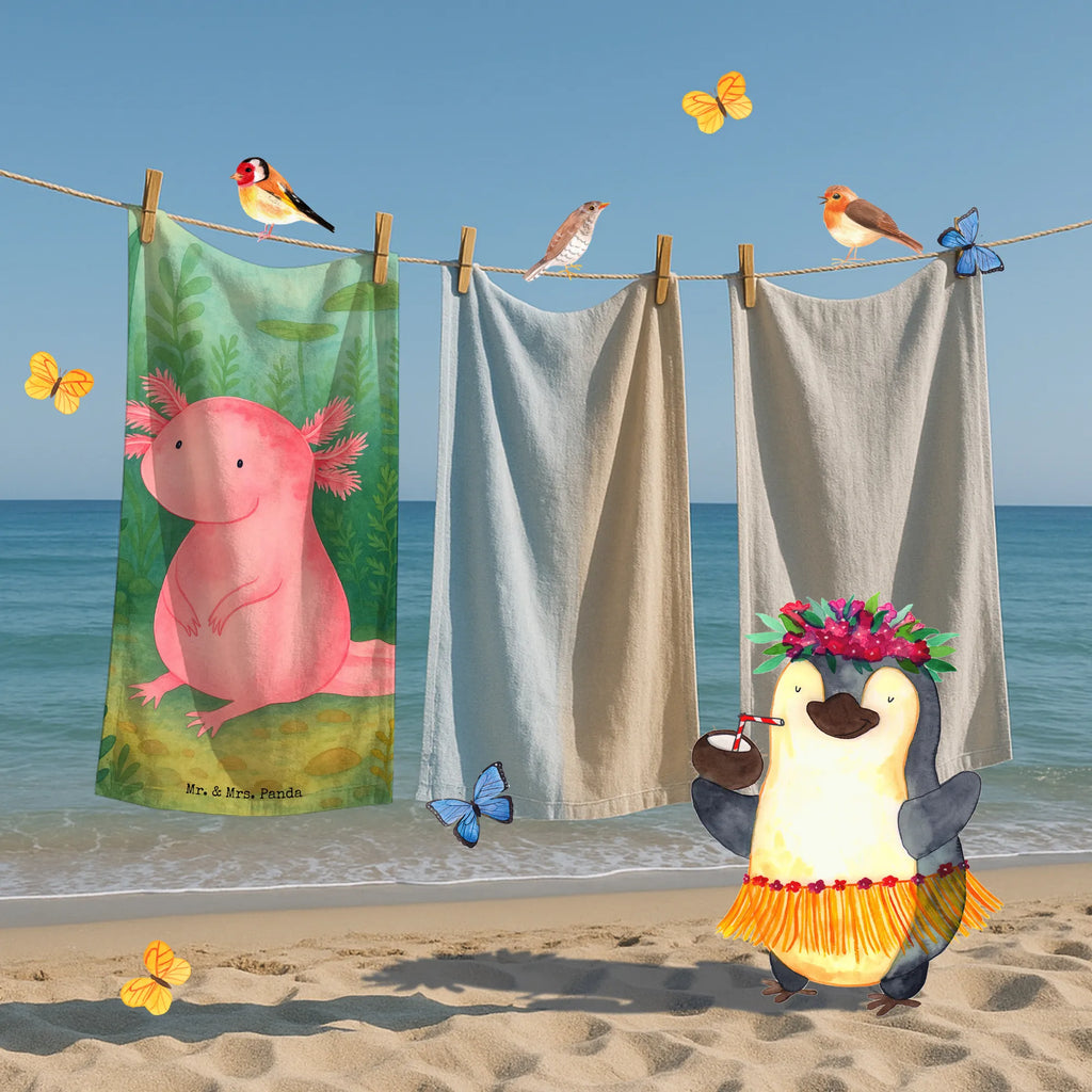 Badehandtuch Axolotl Niedlich Design Duschtuch, Badetuch, Strandtuch, Saunatuch, Kinder Handtuch, Axolotl, Molch, Axolot, vergnügt, fröhlich, zufrieden, Lebensstil, Weisheit, Lebensweisheit, Liebe, Freundin