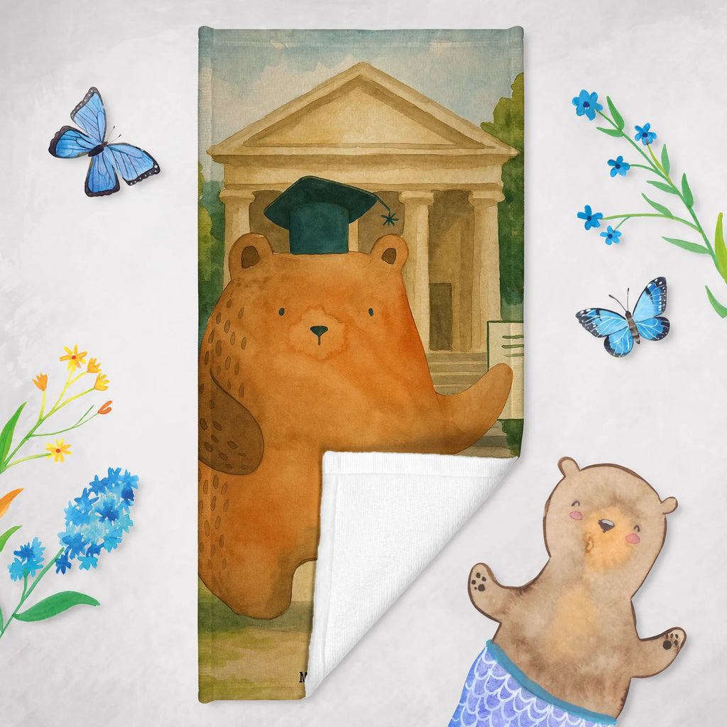 Badehandtuch Bär Prüfung Design Duschtuch, Badetuch, Strandtuch, Saunatuch, Kinder Handtuch, Bär, Teddy, Teddybär, Abitur, Prüfungen, Prüfung bestanden, Abschluss, Zeugnis, Abschlusszeugnis