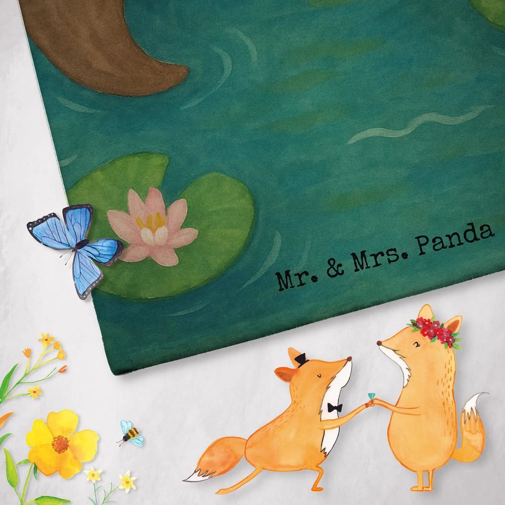 Badehandtuch Otter Seerose Design Duschtuch, Badetuch, Strandtuch, Saunatuch, Kinder Handtuch, Otter, Fischotter, Seeotter, Otter Seeotter See Otter