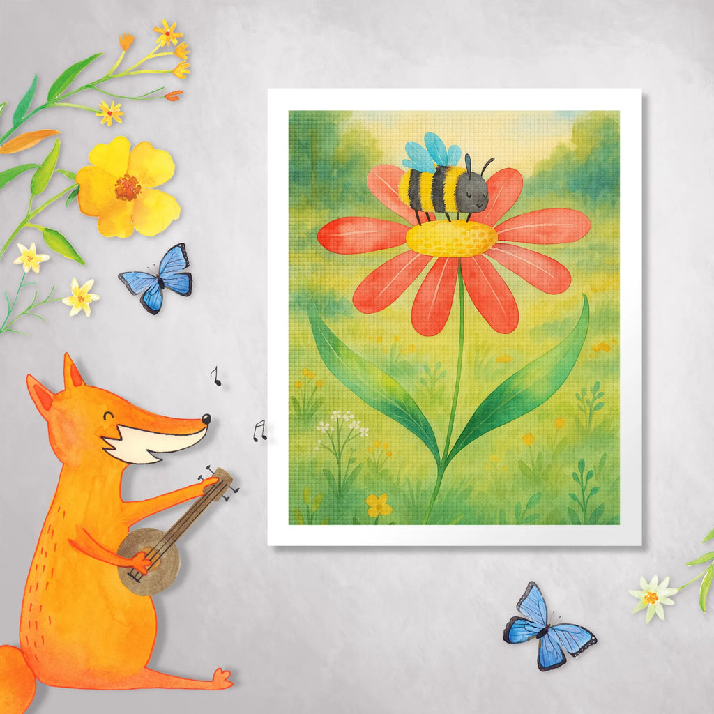 Diamond Painting bumblebee flower Design small animals, cute, funny, cute animal motives, hand drawn, small world, funny sayings, good mood, happy, gifts, gift ideas, special gifts, animal lover, card, nature, flower, bumblebees, bee, fluffy, field, bumble bee, wasp