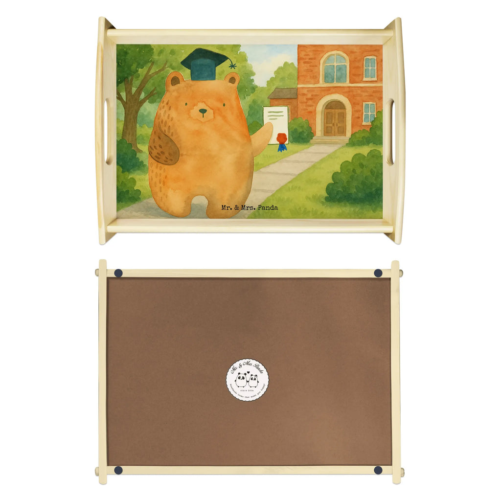 Serviertablett Bär Prüfung Design Serviertablett, Tablett, Holztablett, Küchentablett, Dekotablett, Frühstückstablett, Bär, Teddy, Teddybär, Abitur, Prüfungen, Prüfung bestanden, Abschluss, Zeugnis, Abschlusszeugnis
