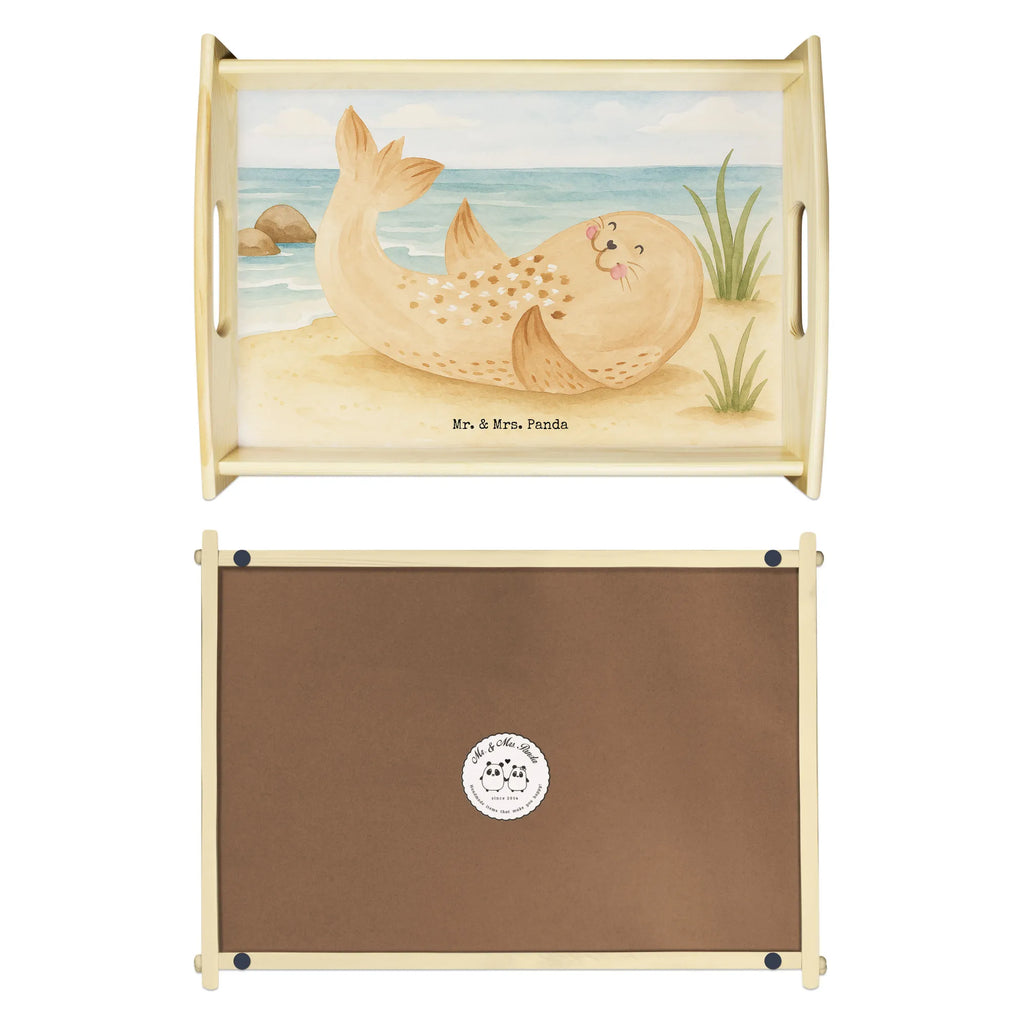 Serviertablett Robbe Liegen Design Serviertablett, Tablett, Holztablett, Küchentablett, Dekotablett, Frühstückstablett, Tiermotive, Gute Laune, lustige Sprüche, Tiere, Robbe, Robben, Seehund, Strand, Meerestier, Ostsee, Nordsee, Lachen, Freude