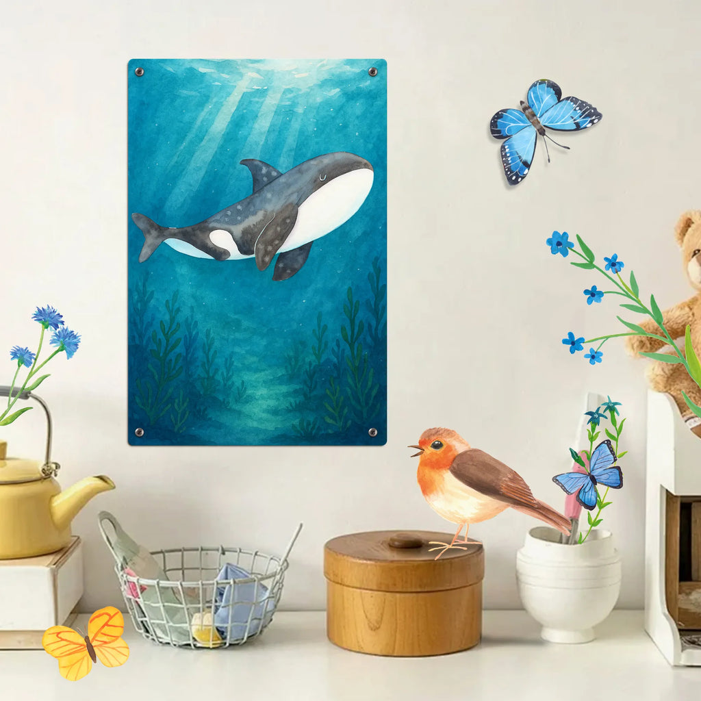 Paint by Numbers Metal Sign Orca Design Seafood, aquatic animals, ocean, sea, fish, shells, corals, reef, whale, narwhal, sea urchin, lobster, platypus, turtle, manatee, crocodile, orca, shrimp, gifts for seafood lovers, water world, underwater animals, underwater world, vacation, deep sea, seafood fans, gift ideas, seafood decoration, seafood posters, work, orcas, killer whale, new start, self-love, motivation, opportunities, office, startup