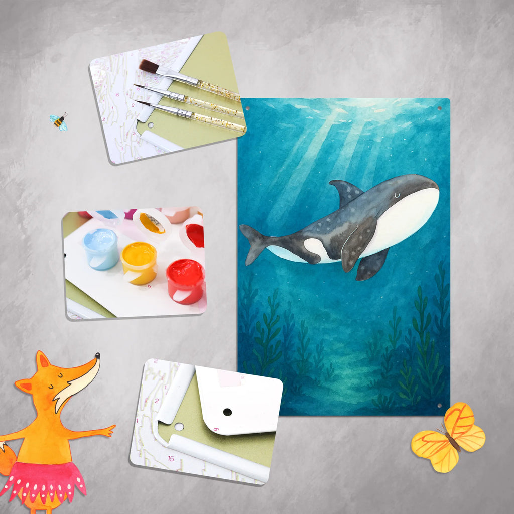 Paint by Numbers Metal Sign Orca Design Seafood, aquatic animals, ocean, sea, fish, shells, corals, reef, whale, narwhal, sea urchin, lobster, platypus, turtle, manatee, crocodile, orca, shrimp, gifts for seafood lovers, water world, underwater animals, underwater world, vacation, deep sea, seafood fans, gift ideas, seafood decoration, seafood posters, work, orcas, killer whale, new start, self-love, motivation, opportunities, office, startup