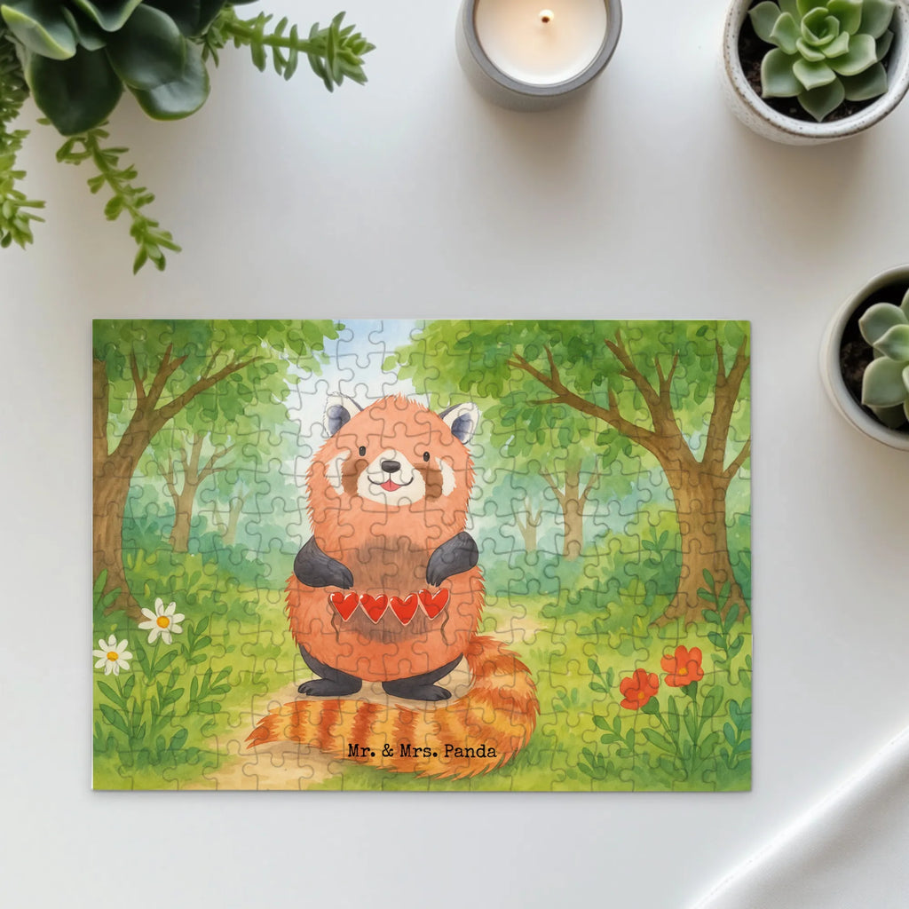 Puzzle Roter Panda Design Puzzle, Tiermotive, Gute Laune, lustige Sprüche, Tiere, Panda, Liebe, Rot, Herz, Liebling, Lieblingsmensch