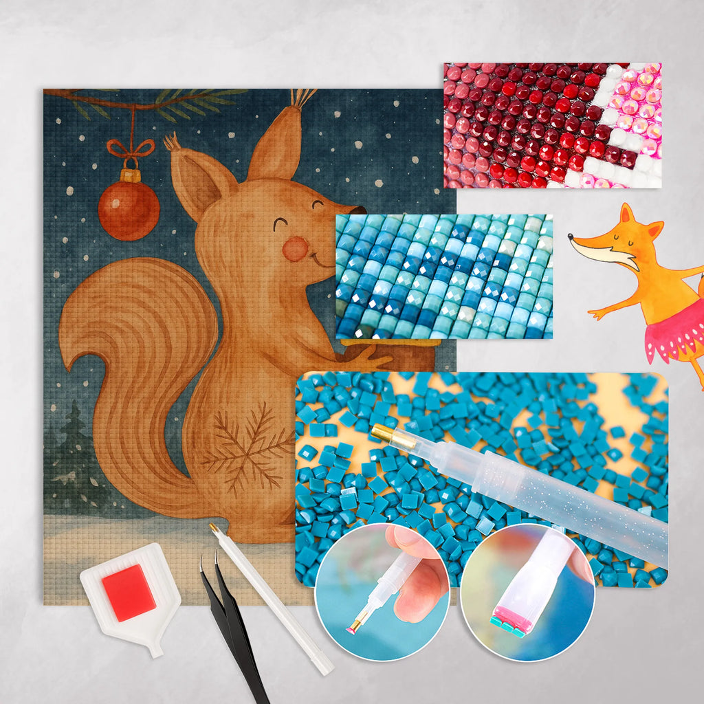 Diamond Painting Eichhörnchen Weihnachten Design Kristallbild, Kreativität, Diamond Painting, DIY, Winter, Weihnachten, Weihnachtsdeko, Nikolaus, Advent, Heiligabend, Wintermotiv, Neujahr, Frohe Weihnachten, Weihnachtsgruß, Vogel, Frohes neues Jahr, Guten Rutsch, Weihnachtsmotiv