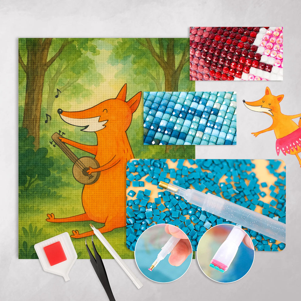 Obraz diamentowy Lis gitara Design Lis