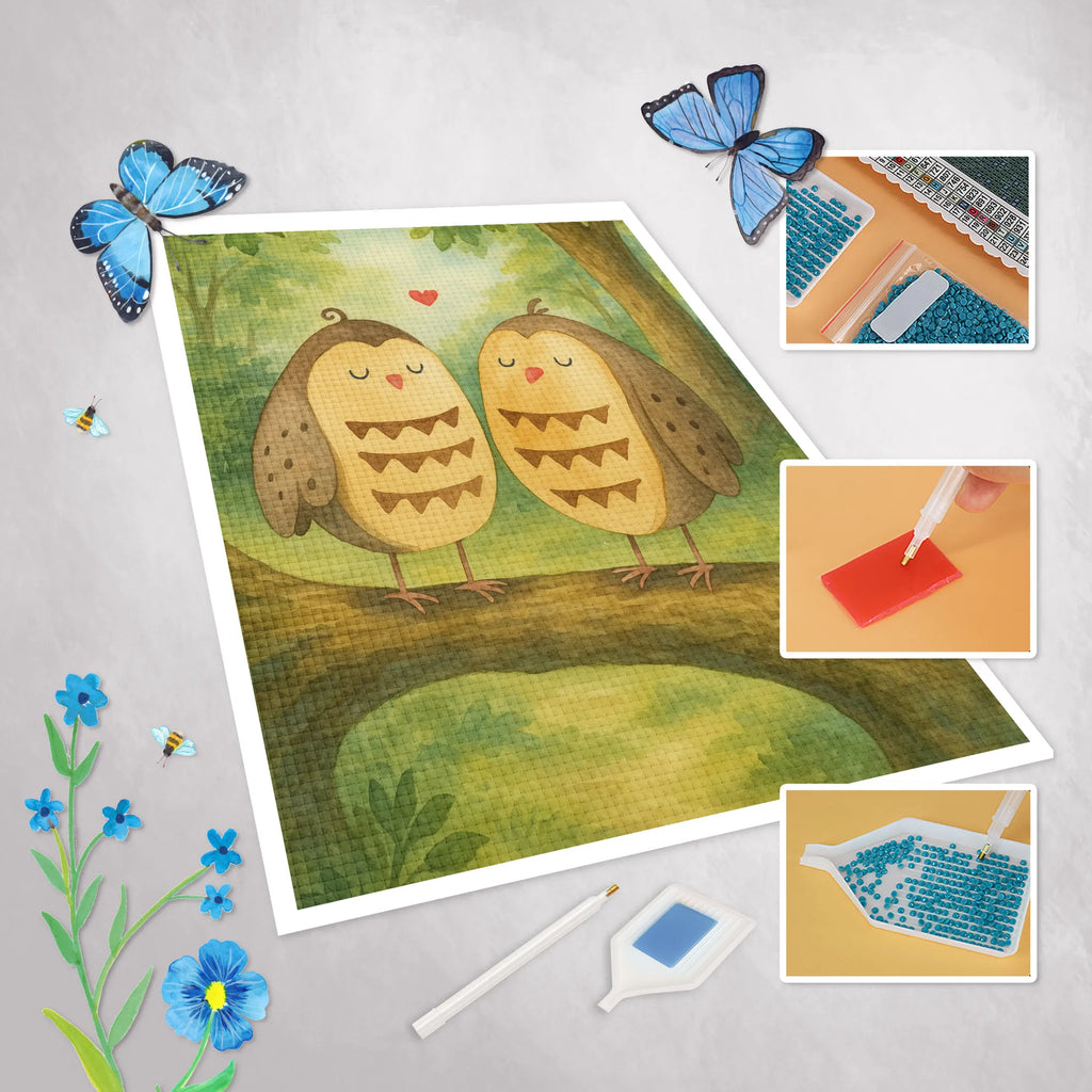 Diamond Painting Eulen Liebe Design Kristallbild, Kreativität, Diamond Painting, DIY, Eule, Liebe, Eule Deko, Wortspiel lustig, All you need is love, Freundin Geschenk, Owl, Freund, Hochzeit Spruch, Liebe Spruch
