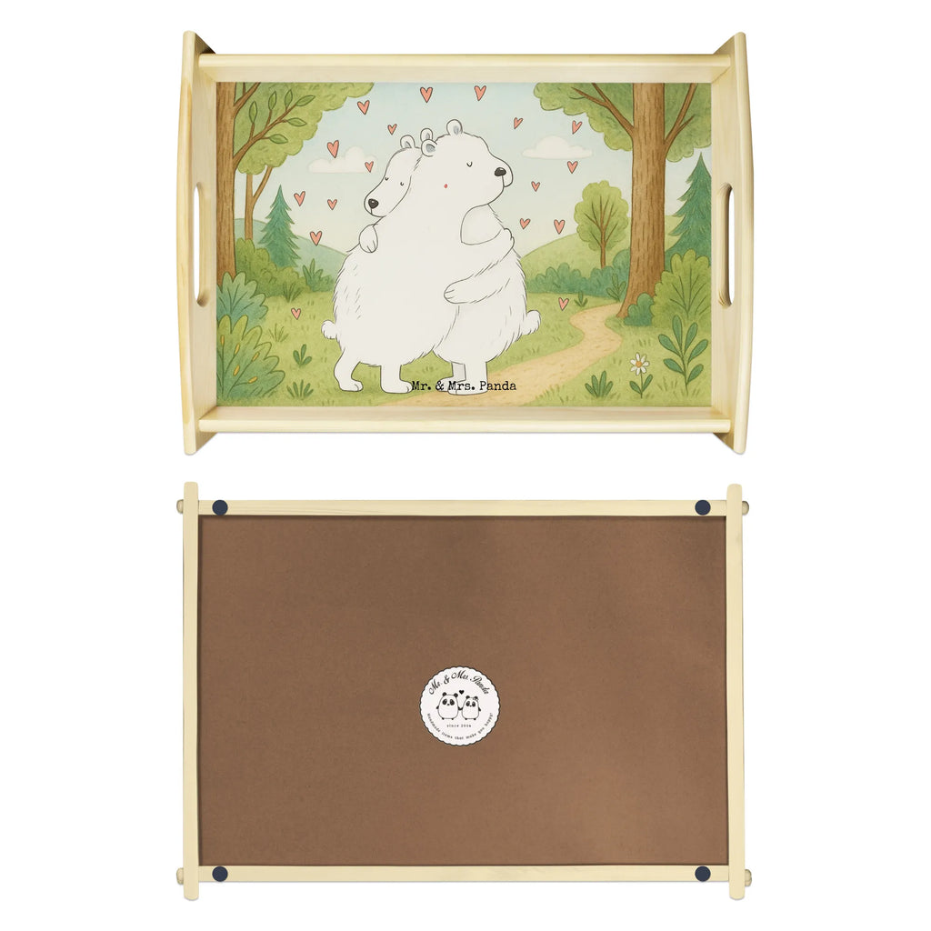 Serviertablett Eisbär Umarmen Design Serviertablett, Tablett, Holztablett, Küchentablett, Dekotablett, Frühstückstablett, Tiermotive, Gute Laune, lustige Sprüche, Tiere