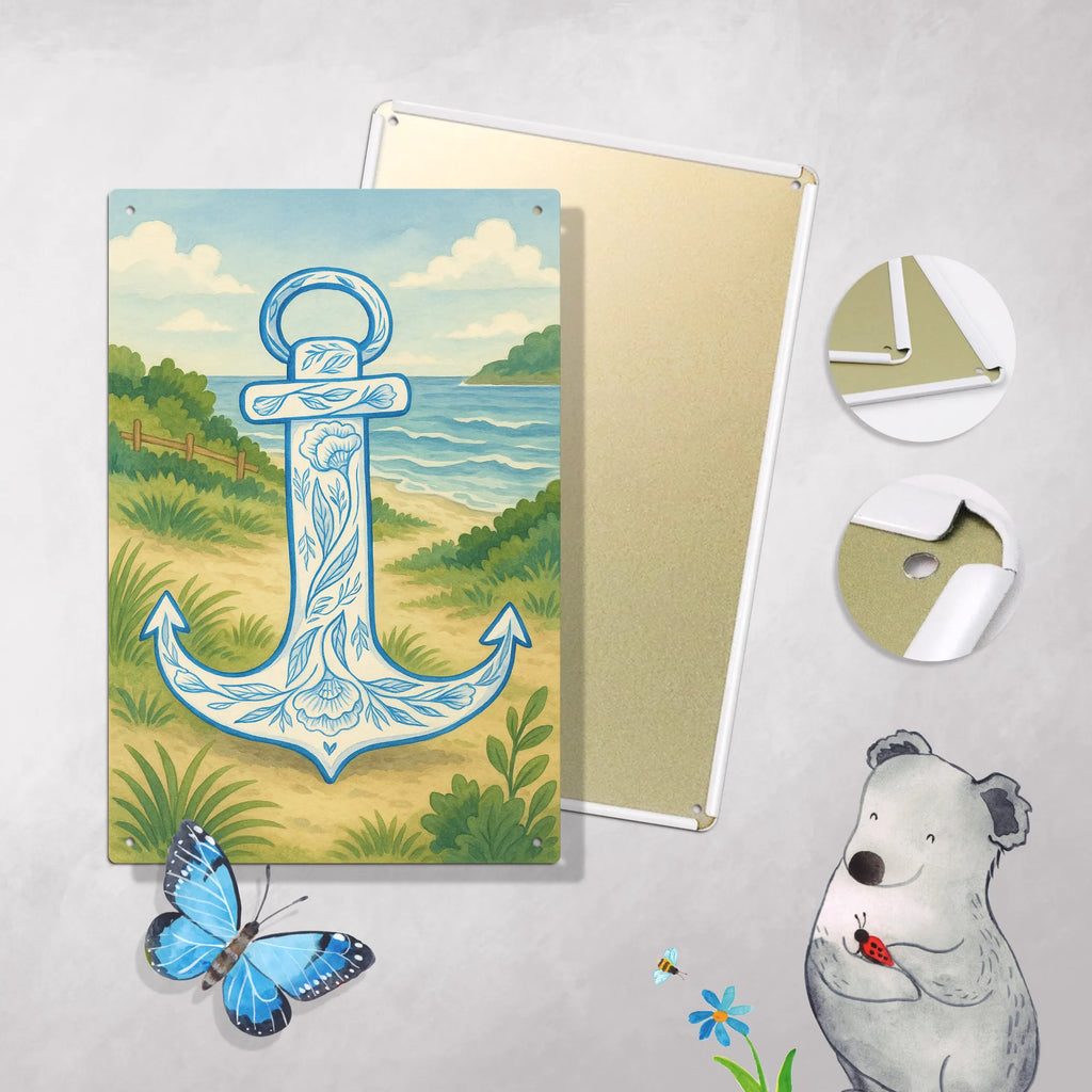 Malen nach Zahlen Metallschild Anker Blau Design Baseln, Künstler, DIY, Ausmalbild, Kunstwerk, Bastelidee, Kreativität, Malen nach Zahlen, Malen, Tiermotive, Gute Laune, lustige Sprüche, Tiere