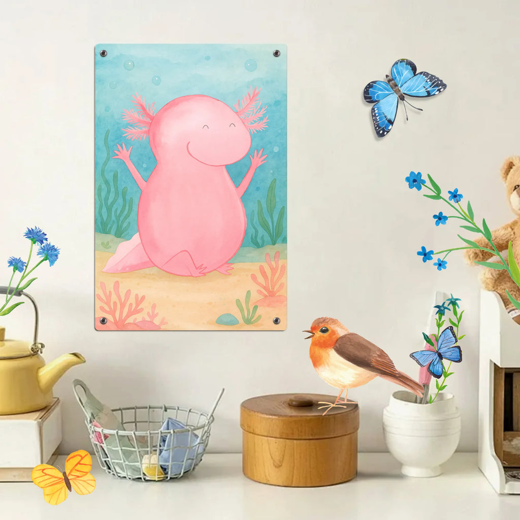Metalowy szyld do malowania po numerach Axolotl Hurra Design Axolotl, Molch