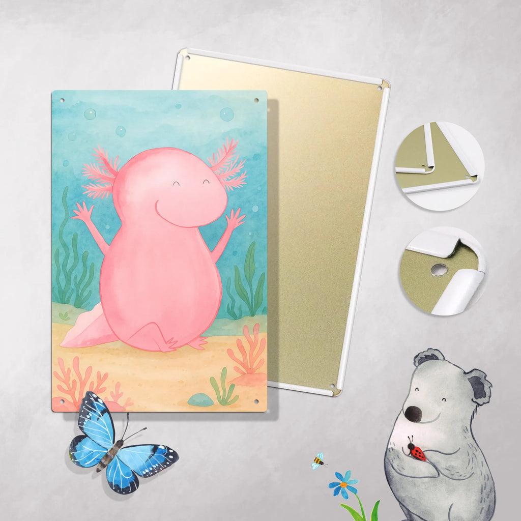 Metalowy szyld do malowania po numerach Axolotl Hurra Design Axolotl, Molch