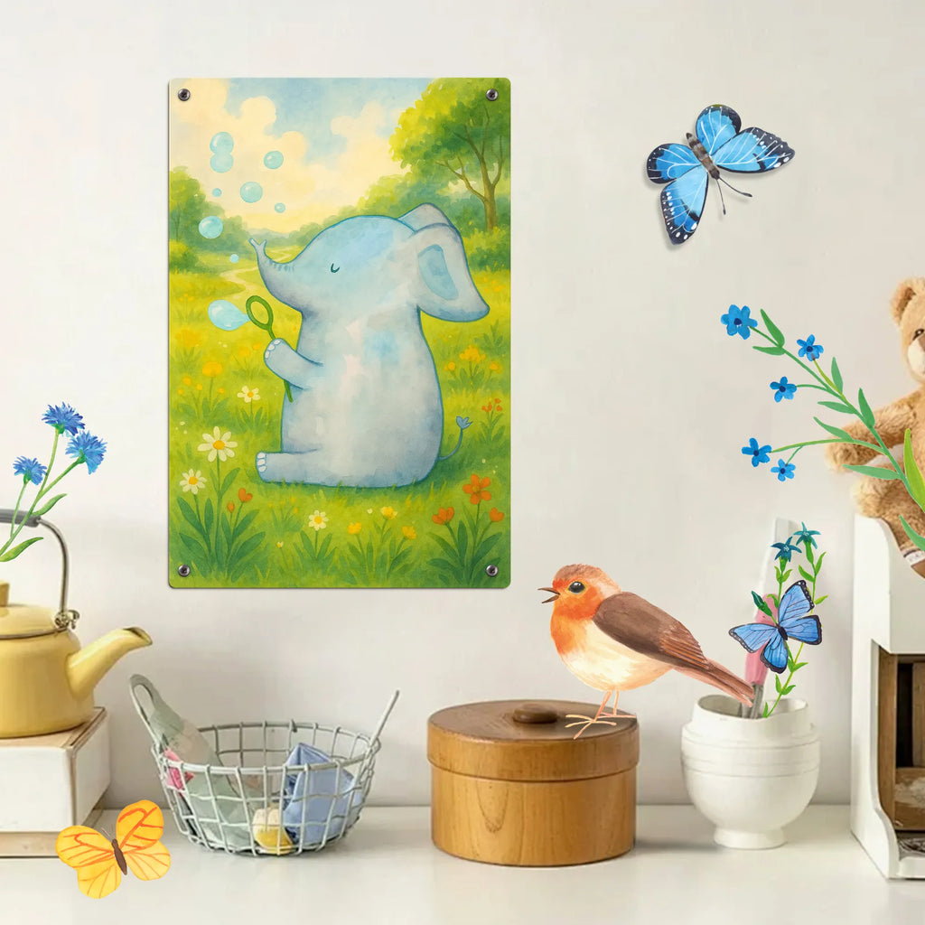 Metalowy szyld do malowania po numerach słoń bańki mydlane Design Motywy zwierzęce, dobra energia, zabawne powiedzonka, zwierzęta