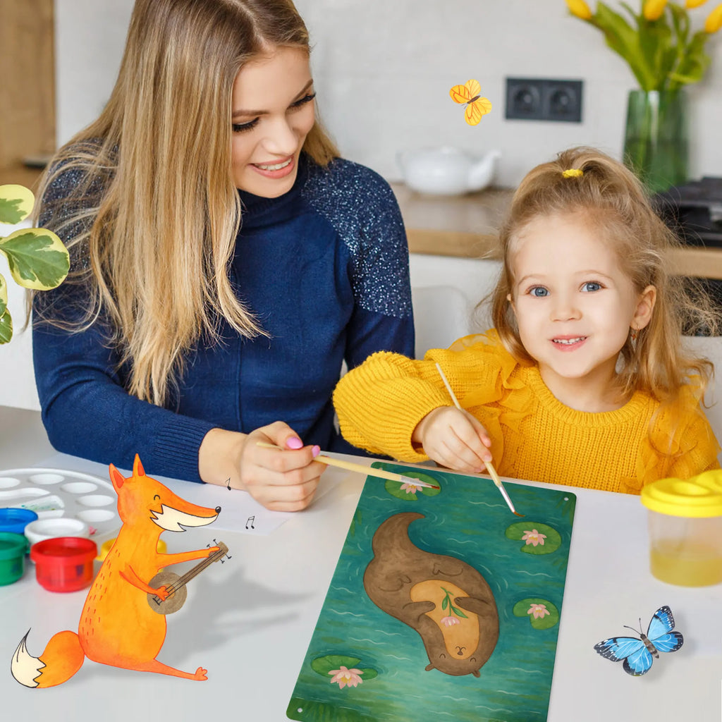 Paint by Numbers Metal Sign otter Water Lily Design otter, marten, sea otter, European otter, water mammal, aquatic animal, baby otter, predator, water, otter gifts, animal lover, gift ideas for animal lovers, animal, mammal, water animal, gifts for people in love