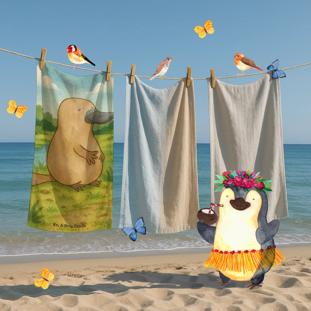 Badehandtuch Schnabeltier Mut Design Duschtuch, Badetuch, Strandtuch, Saunatuch, Kinder Handtuch, Meerestiere, Meer, Urlaub, Schnabeltier, Mut, mutig, Lebensweisheit, Schnabeltiere, Motivation, Training, Büro, Arbeit, Neuanfang, Neustart, Weltreise, Raodtrip