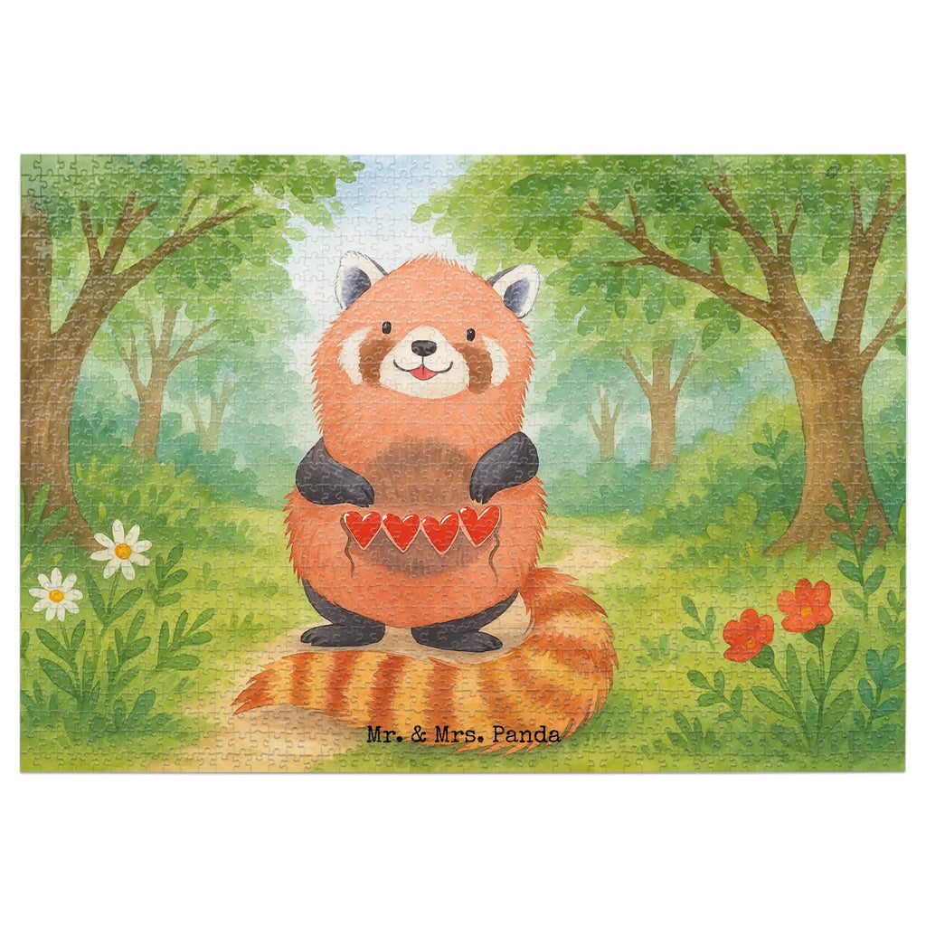 Puzzle Roter Panda Design Puzzle, Tiermotive, Gute Laune, lustige Sprüche, Tiere, Panda, Liebe, Rot, Herz, Liebling, Lieblingsmensch