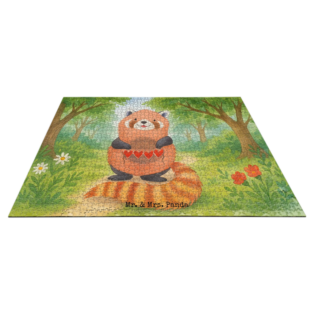 Puzzle Roter Panda Design Puzzle, Tiermotive, Gute Laune, lustige Sprüche, Tiere, Panda, Liebe, Rot, Herz, Liebling, Lieblingsmensch
