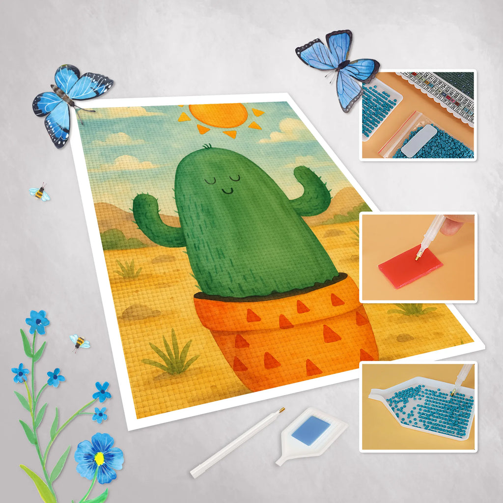 Obraz diamentowy Kaktus Słońce Design Kaktus, Kaktusy