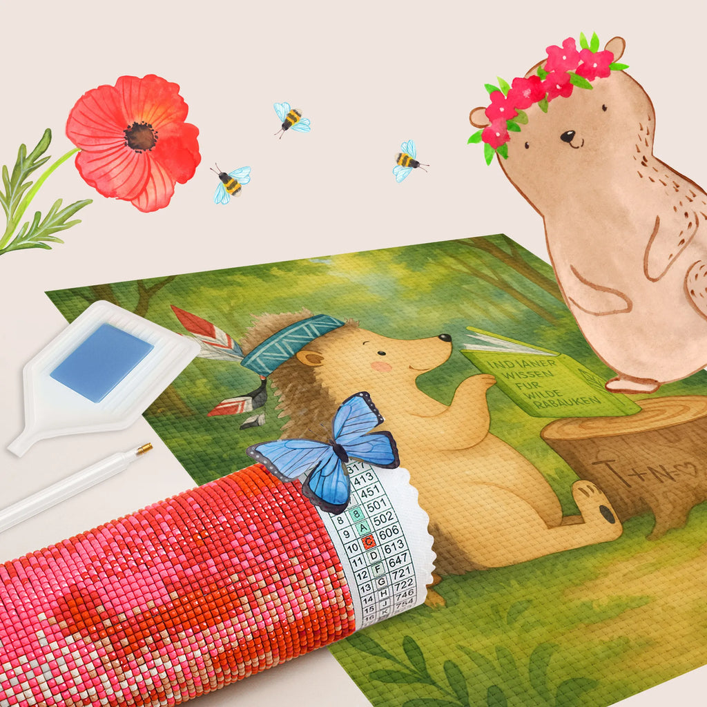 Diamond Painting Hedgehog feather headdress Design Forest animals, Indians, Camping, Hedgehogs, Campfire, Adventure