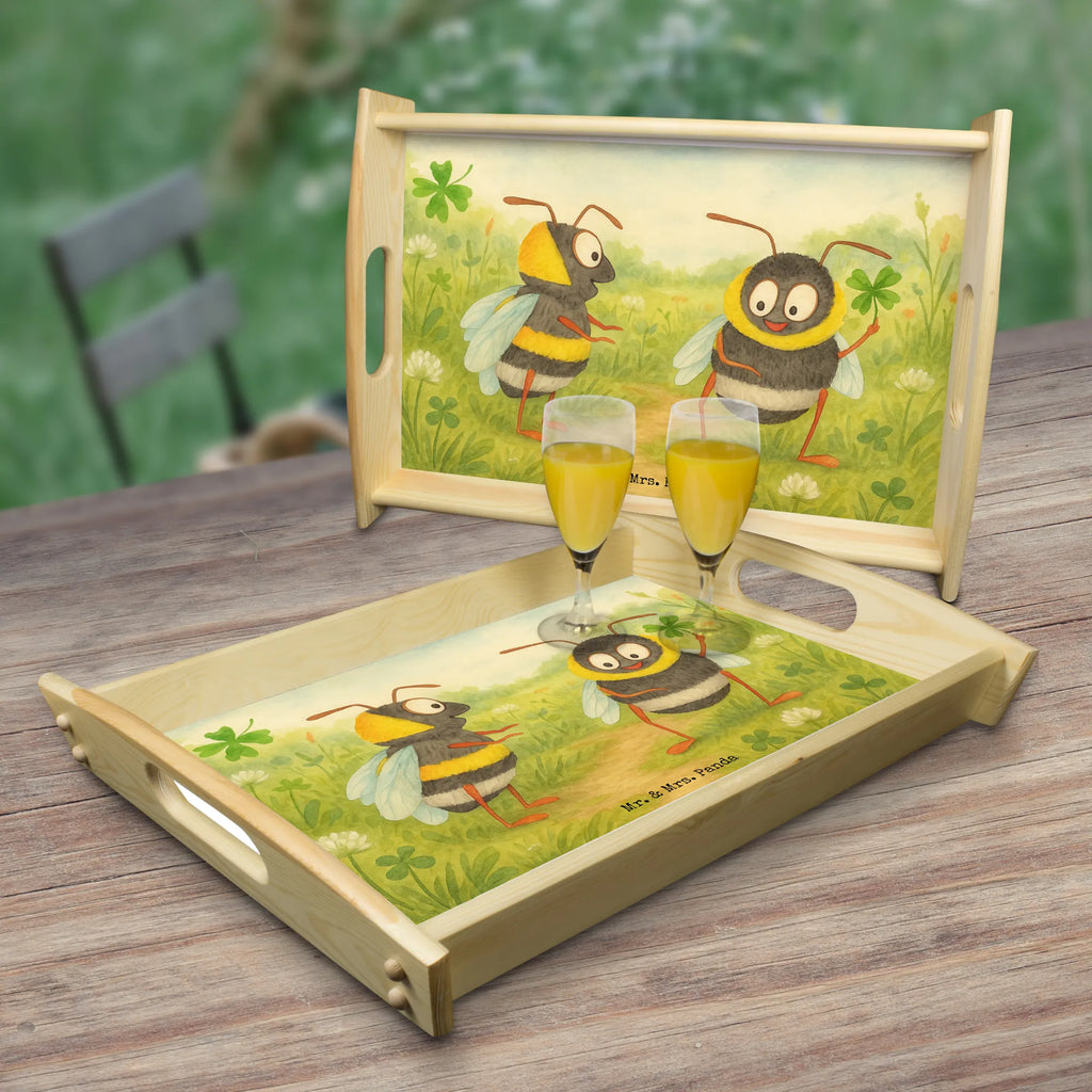 Serviertablett Hummeln Kleeblatt Design Serviertablett, Tablett, Holztablett, Küchentablett, Dekotablett, Frühstückstablett, Tiermotive, Gute Laune, lustige Sprüche, Tiere, Hummel, Biene, Spruch positiv, Biene Deko, Spruch schön, glücklich sein, glücklich werden, Spruch fröhlich