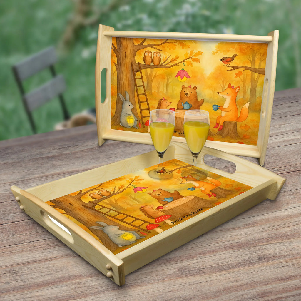 Serviertablett Waldtiere Picknick Design Serviertablett, Tablett, Holztablett, Küchentablett, Dekotablett, Frühstückstablett, Tiermotive, Gute Laune, lustige Sprüche, Tiere, Waldtiere, Picknick, Wald, Fuchs, Hase, Igel, Maus, Eichhörnchen