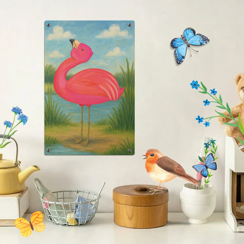 Metalowy szyld do malowania po numerach Flamingo Duma Design Flamingo