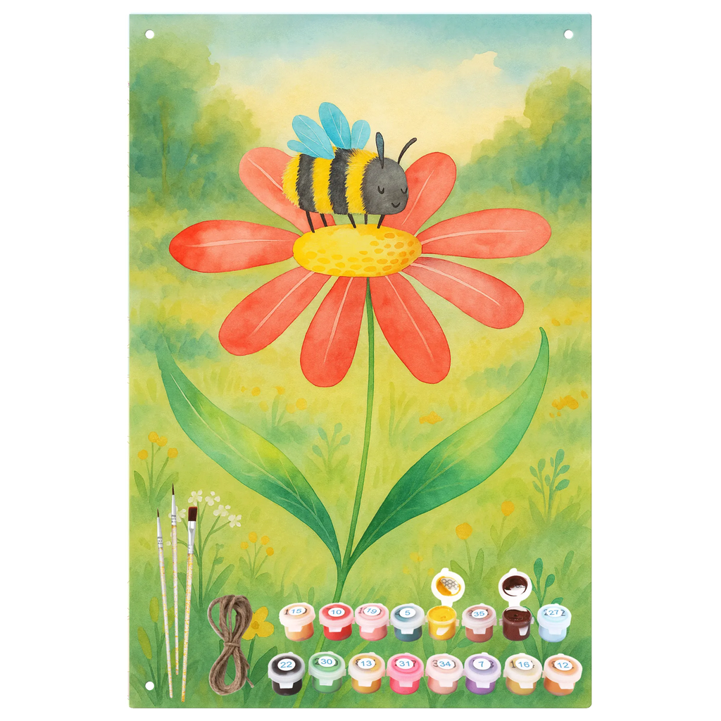 Metalowy szyld do malowania po numerach trzmiel kwiat Design Motywy zwierzęce, dobra energia, zabawne powiedzonka, zwierzęta