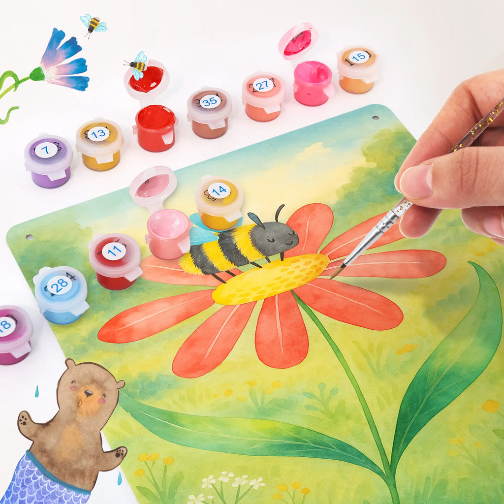 Metalowy szyld do malowania po numerach trzmiel kwiat Design Motywy zwierzęce, dobra energia, zabawne powiedzonka, zwierzęta