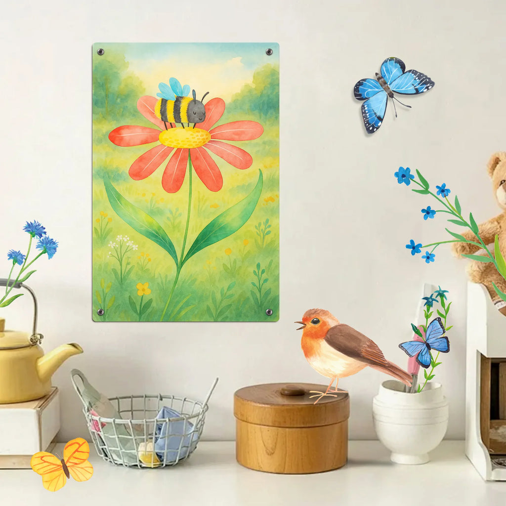 Metalowy szyld do malowania po numerach trzmiel kwiat Design Motywy zwierzęce, dobra energia, zabawne powiedzonka, zwierzęta