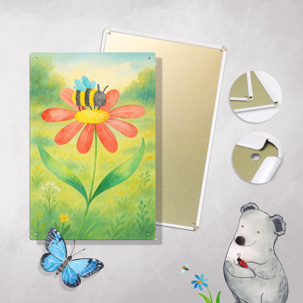 Metalowy szyld do malowania po numerach trzmiel kwiat Design Motywy zwierzęce, dobra energia, zabawne powiedzonka, zwierzęta