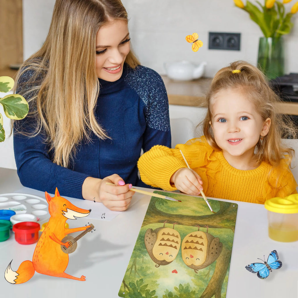 Metalowy szyld do malowania po numerach sowy miłość Design Sowa