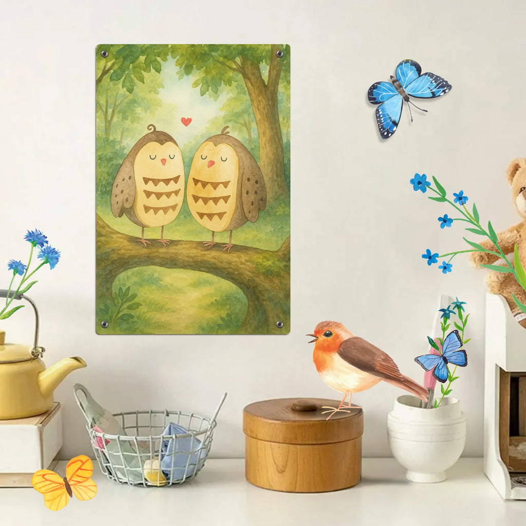 Metalowy szyld do malowania po numerach sowy miłość Design Sowa