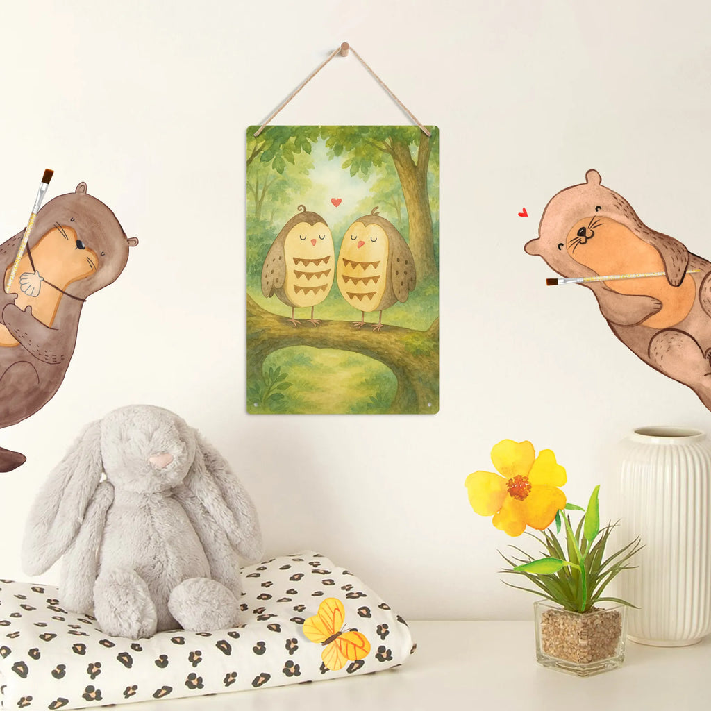 Metalowy szyld do malowania po numerach sowy miłość Design Sowa