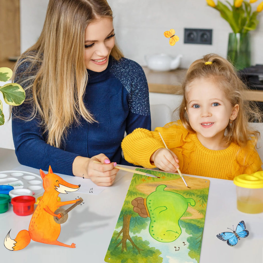 Metalowy szyld do malowania po numerach żółw gwizdać Design Skałka