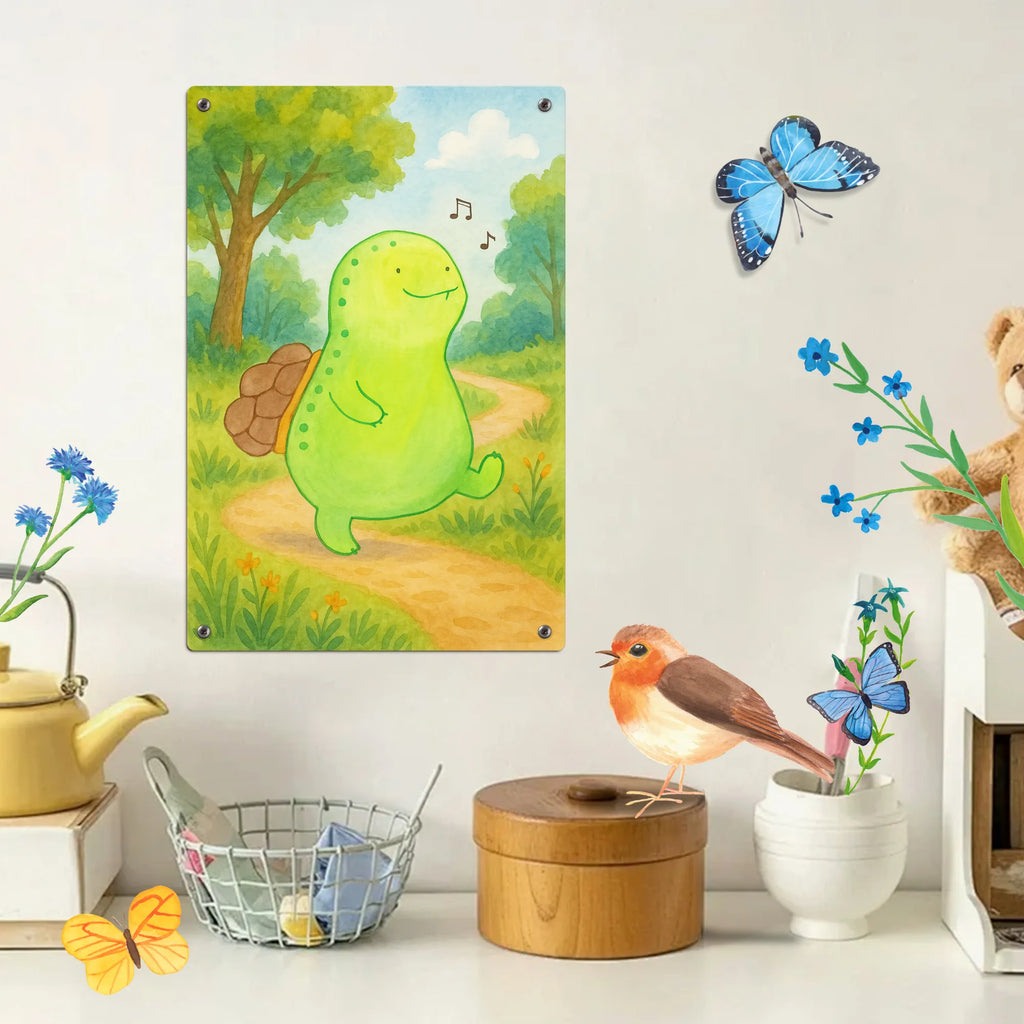 Metalowy szyld do malowania po numerach żółw gwizdać Design Skałka