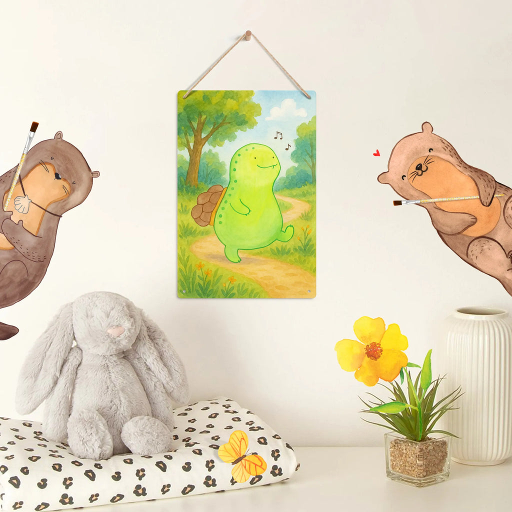 Metalowy szyld do malowania po numerach żółw gwizdać Design Skałka