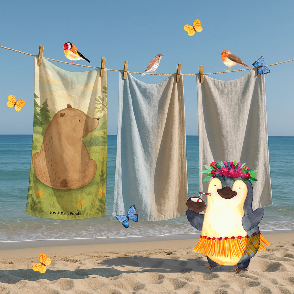 Badehandtuch Bär Schulterblick Design Duschtuch, Badetuch, Strandtuch, Saunatuch, Kinder Handtuch, Bär, Teddy, Teddybär, Selbstachtung, Weltansicht, Motivation, Bären, Bärenliebe, Weisheit