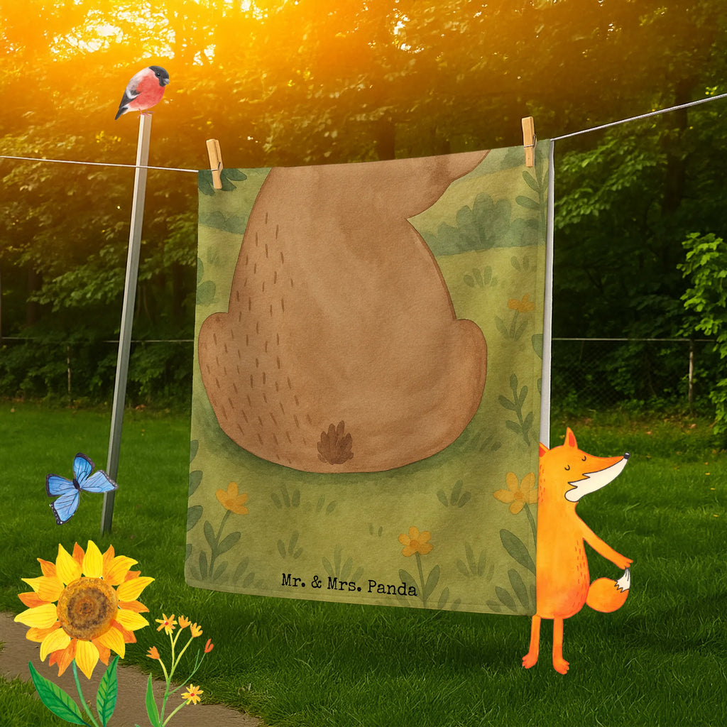 Badehandtuch Bär Schulterblick Design Duschtuch, Badetuch, Strandtuch, Saunatuch, Kinder Handtuch, Bär, Teddy, Teddybär, Selbstachtung, Weltansicht, Motivation, Bären, Bärenliebe, Weisheit
