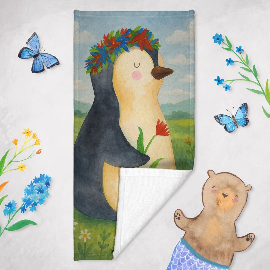 Badehandtuch Pinguin Blumen Design Kinder Handtuch, Saunatuch, Duschtuch, Badehandtuch, Duschhandtuch, Reisehandtuch, Gästehandtuch, Sport Handtuch, Badetuch Kinder, Frottier, Badetuch, Strandtuch, Pinguin, Lebenslust, Universum, Leben, Motivation, Lebensziele, Geschenkidee, Blumenkranz, Ziele, Liebeskummer, Pinguine, Wünsche