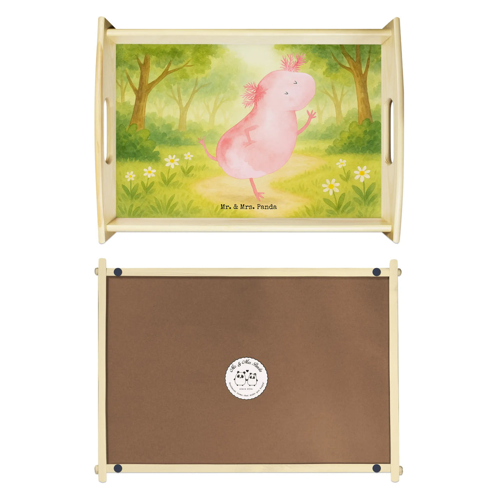 Serviertablett Axolotl Tanzen Design Serviertablett, Tablett, Holztablett, Küchentablett, Dekotablett, Frühstückstablett, Axolotl, Molch, Axolot, Schwanzlurch, Lurch, Lurche, Dachschaden, Sterne, verrückt, Freundin, beste Freundin