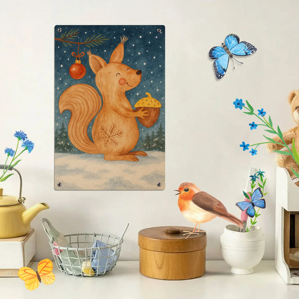 Paint by Numbers Metal Sign Squirrel Christmas Design Winter, Christmas, Christmas time, snow, Merry Christmas, New Year, Bird, Xmas, Happy New Year, Christmas Greeting, Christmas Theme