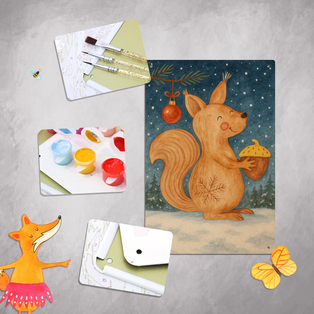 Paint by Numbers Metal Sign Squirrel Christmas Design Winter, Christmas, Christmas time, snow, Merry Christmas, New Year, Bird, Xmas, Happy New Year, Christmas Greeting, Christmas Theme