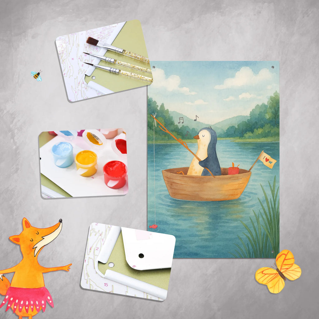 Malen nach Zahlen Metallschild Pinguin Angelboot Design Malen nach Zahlen, Bastelidee, Kunstwerk, Ausmalbild, DIY, Malen, Baseln, Kreativität, Künstler, Pinguin, Leben, Angeln, Scheidung, Motivation, Pinguine, genießen, Geschenkidee Liebeskummer, Neuanfang, Trennung, Neustart, Boot, Angelboot, Lebenslust