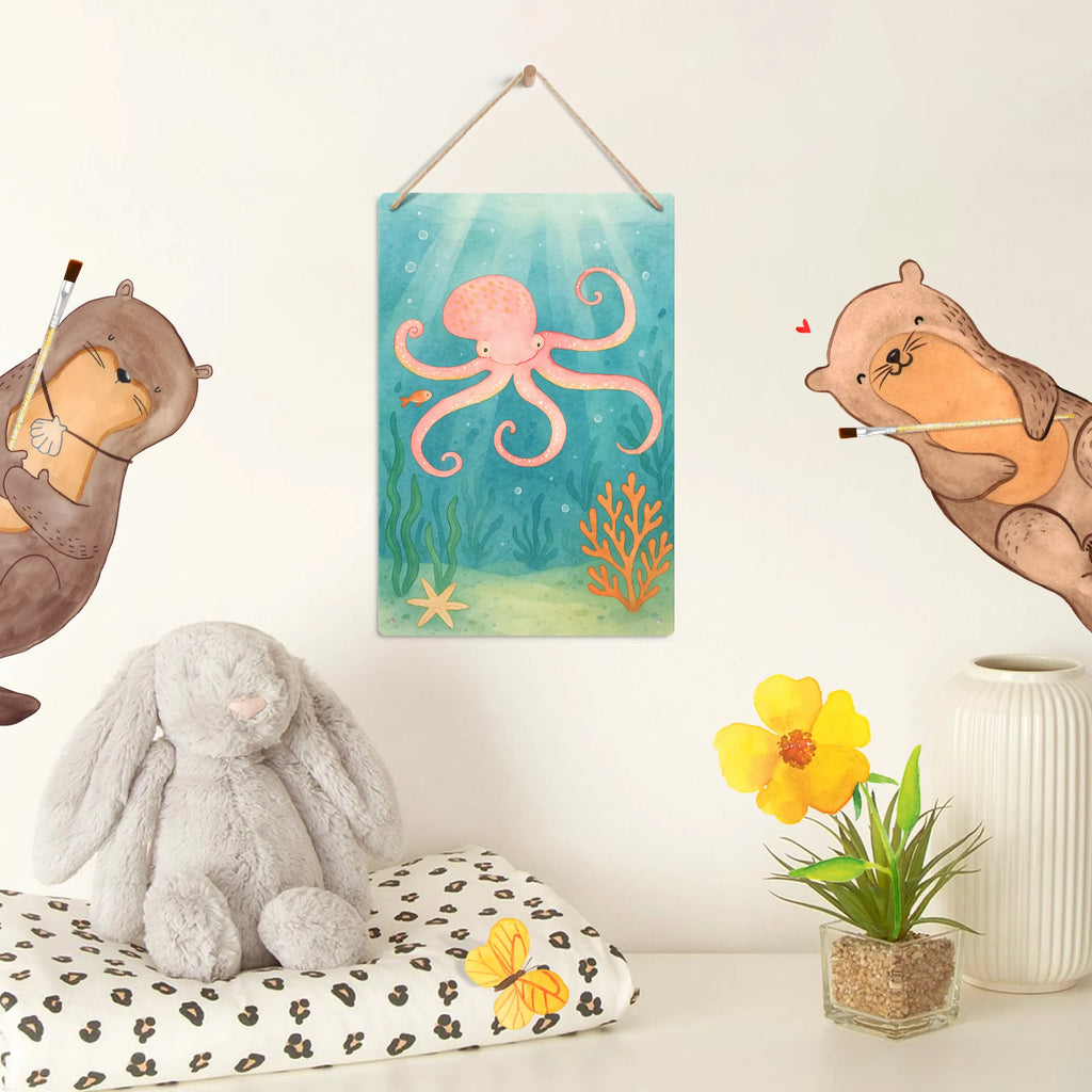 Paint by Numbers Metal Sign Squid Design small animals, cute, funny, cute animal motives, hand drawn, small world, funny sayings, good mood, happy, gifts, gift ideas, special gifts, animal lover, card, sea animal, arms, ocean, sea, squid, water, octopus