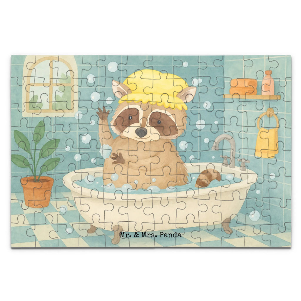 Puzzle Waschbär Design Puzzle, Tiermotive, Gute Laune, lustige Sprüche, Tiere, Waschbär, Tagträumen, Plan, Fröhlich, waschen, Seifenblasen