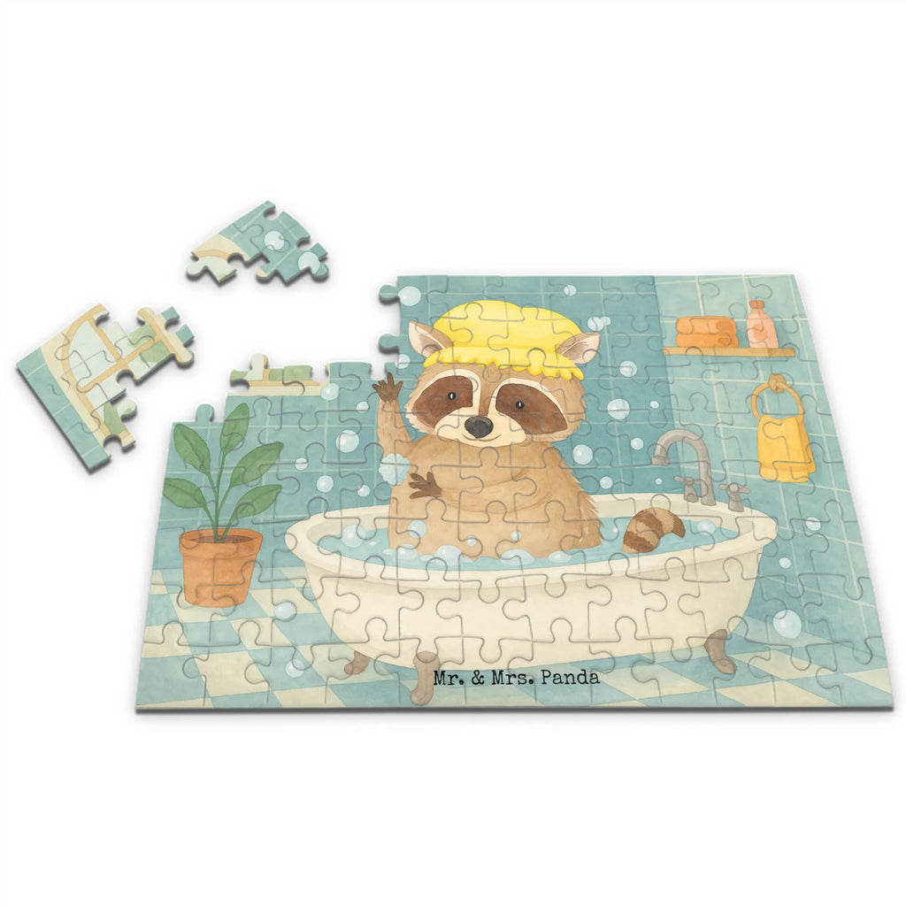 Puzzle Waschbär Design Puzzle, Tiermotive, Gute Laune, lustige Sprüche, Tiere, Waschbär, Tagträumen, Plan, Fröhlich, waschen, Seifenblasen