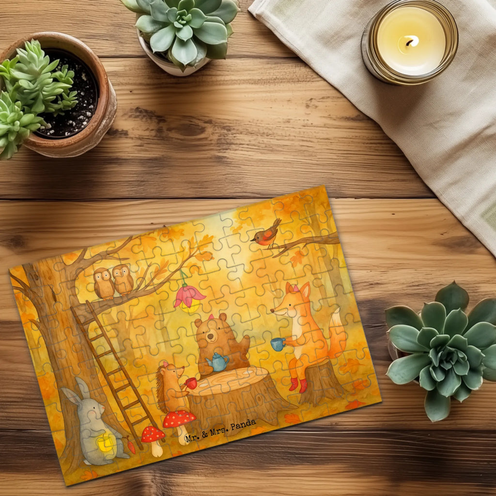 Puzzle Waldtiere Picknick Design Puzzle, Tiermotive, Gute Laune, lustige Sprüche, Tiere, Waldtiere, Picknick, Wald, Fuchs, Hase, Igel, Maus, Eichhörnchen