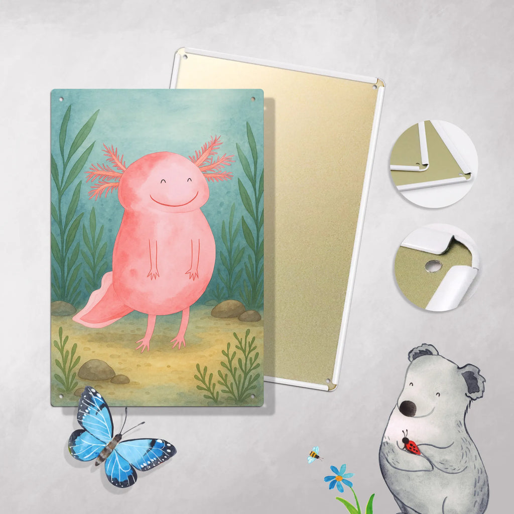 Malen nach Zahlen Metallschild Axolotl Glücklich Design Ausmalbild, Bastelidee, Künstler, Kreativität, DIY, Baseln, Malen nach Zahlen, Kunstwerk, Malen, Axolotl, Molch, Schwanzlurch, gute Laune, Lurche, Axolot, Motivation, Lurch