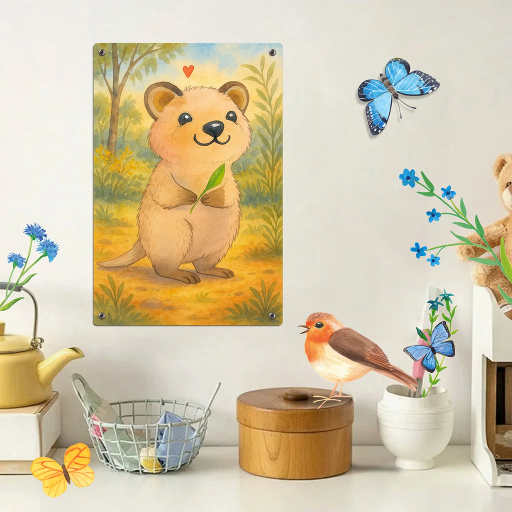 Metalowy szyld do malowania po numerach Quokka Szczęśliwy Design Motywy zwierzęce, dobra energia, zabawne powiedzonka, zwierzęta